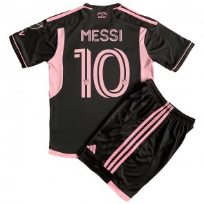 Lacne Dětský Futbalové dres Inter Miami Lionel Messi #10 2023-24 Krátky Rukáv - Preč (+ trenírky)